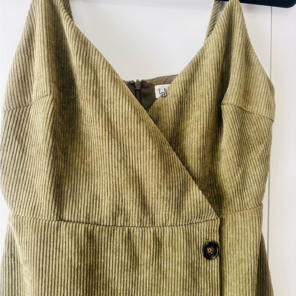 Lulu's Olive Green Midi Dress - Picture 4 of 9